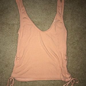 Ribbed pink crop too